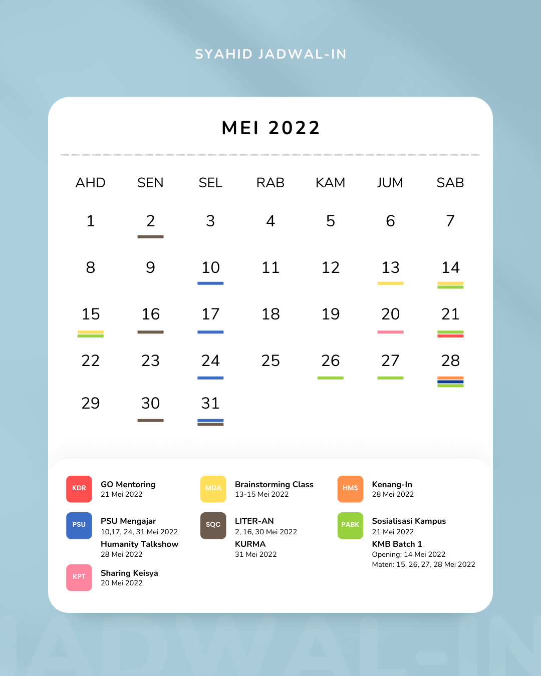 Jadwal-in LDK Syahid