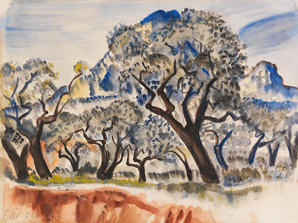 Südfranzösische Landschaft mit Bäumen 1929