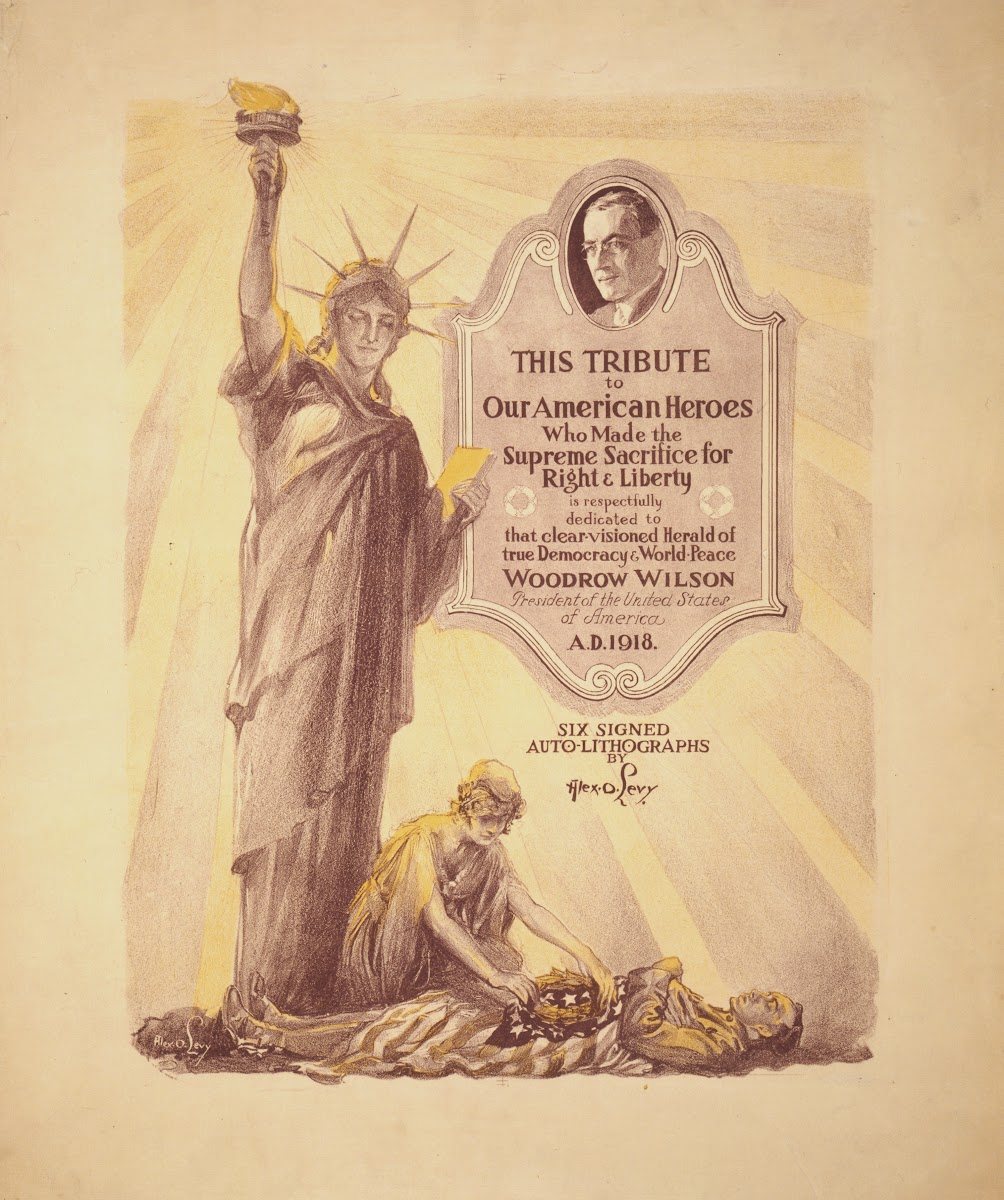 Six signed auto lithographs 1918