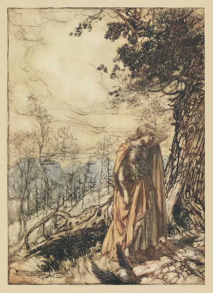 Brunnhilde stands for a long time dazed and alarmed 1910