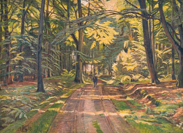 Skovvej ved Dyrnæs 1915