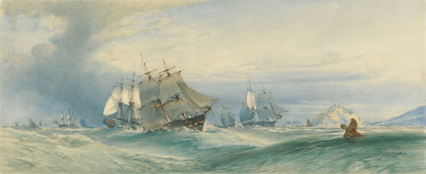 Shipping off St Michaels Mount Cornwall 1866