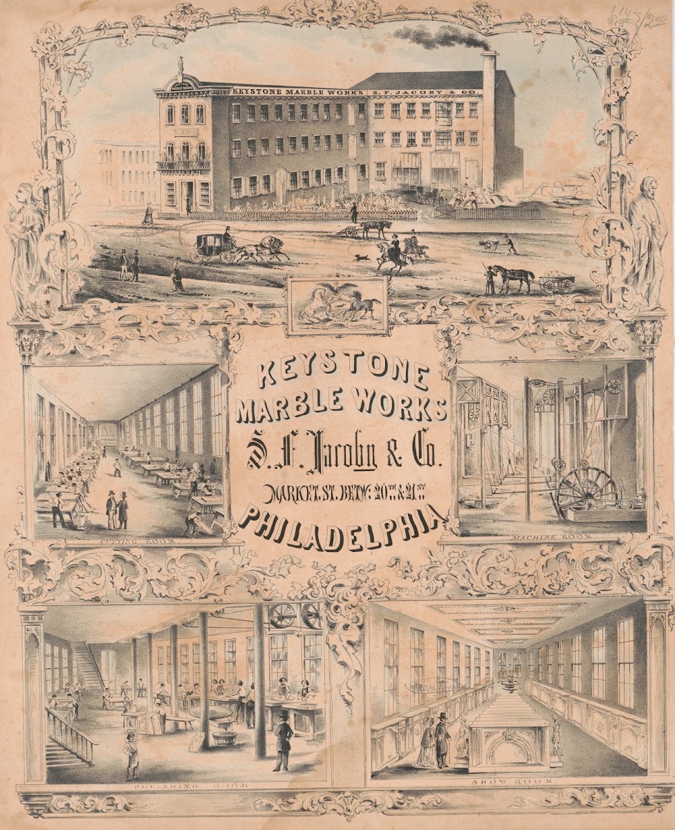 Keystone marble works SF Jacoby  Co Market St 1856