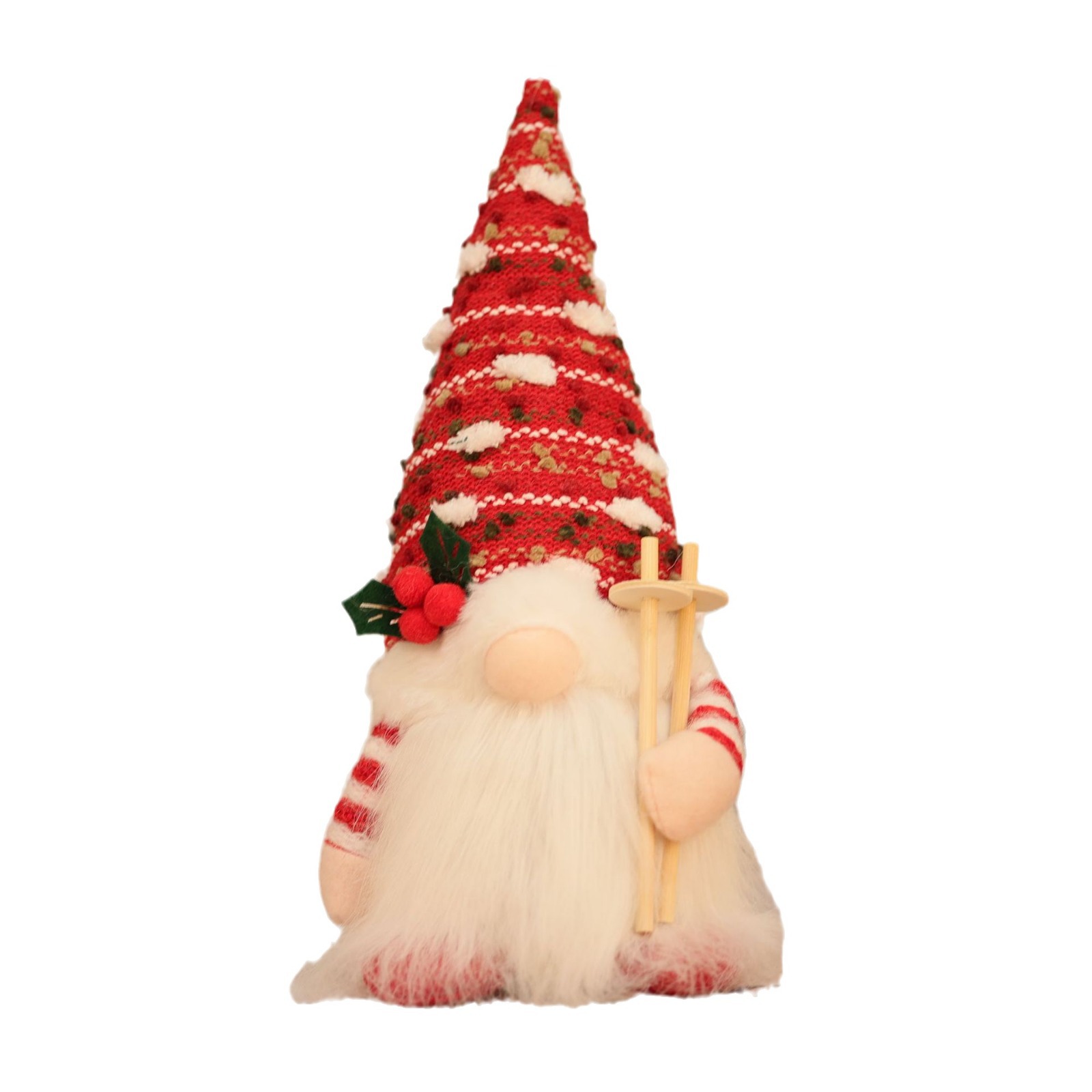 Illuminated gnome figure with knitted hat