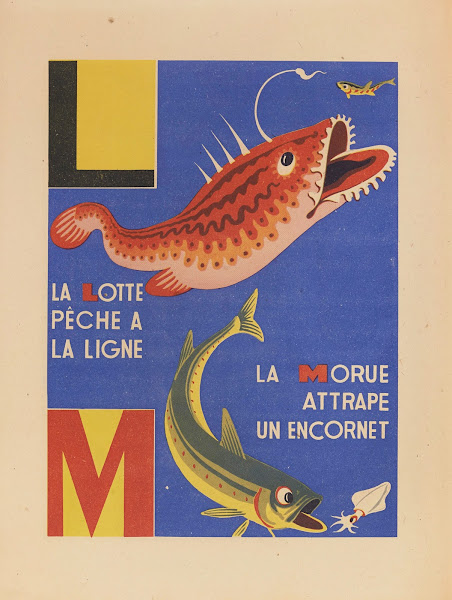 A B C Alphabet des petits poissons et des gros Pl08 1944