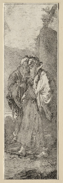 Two Old Men in a Landscape late 1700s