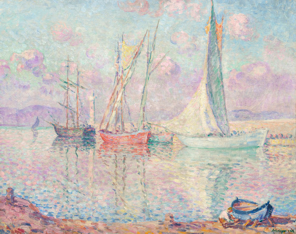 Voiliers dans le port de Saint Tropez 1906