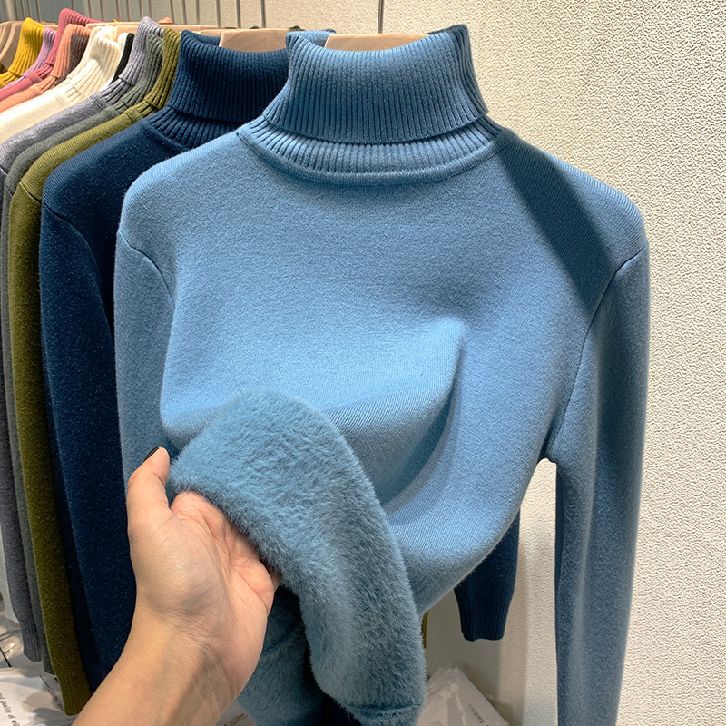 Women's Turtleneck Sweater, Lined, Solid Color