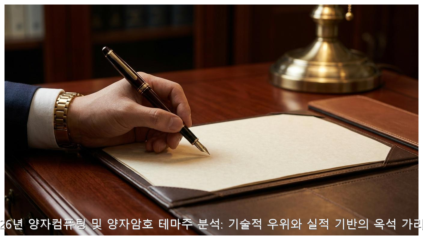2026년 양자컴퓨팅 및 양자암호 테마주 분석: 기술적 우위와 실적 기반의 옥석 가리기 핵심 안내 및 분석 인포그래픽 (5)