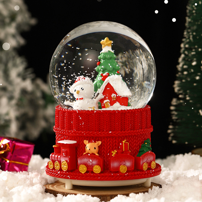 Weihnachts-Schneekugel mit Musik und Licht