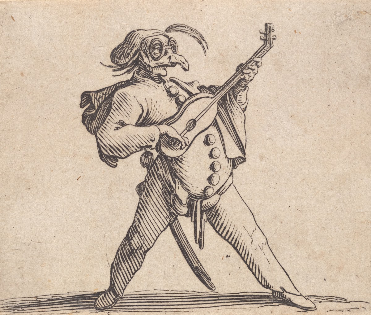 Le comédien masqué avec lunettes et jouant de la guitare 1616 1622