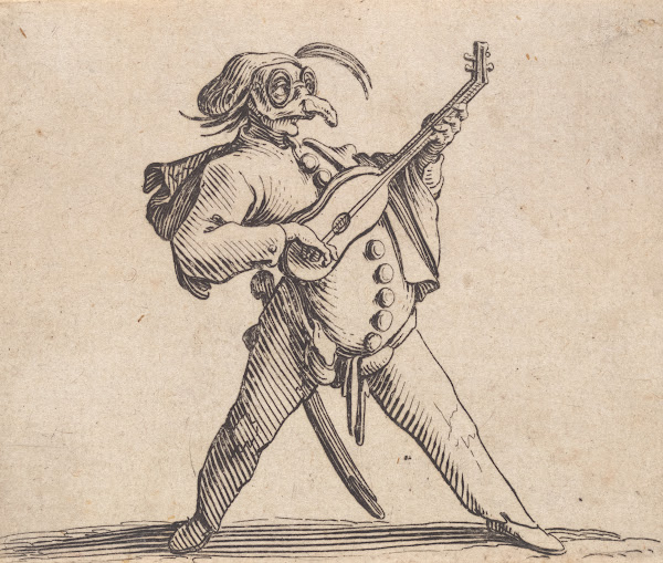 Le comédien masqué avec lunettes et jouant de la guitare 1616 1622