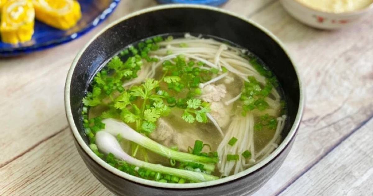 Sườn Non Nấu Nấm Kim Châm