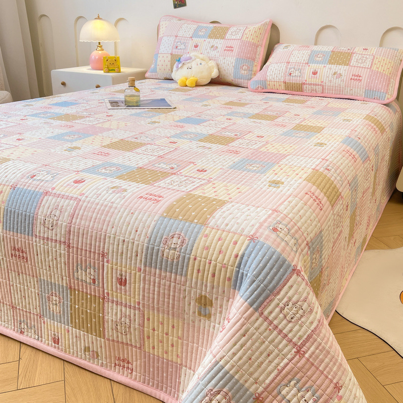 Cotton bedspread with baby fleece, 3-piece