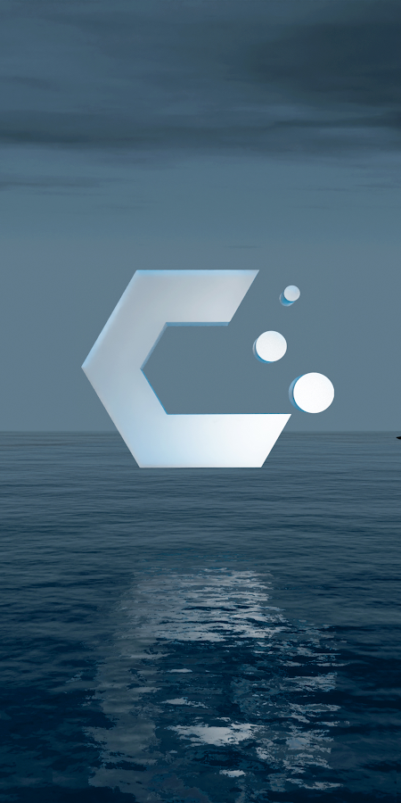 Commodore Logo Floating Over Ocean 4K Phone Wallpaper