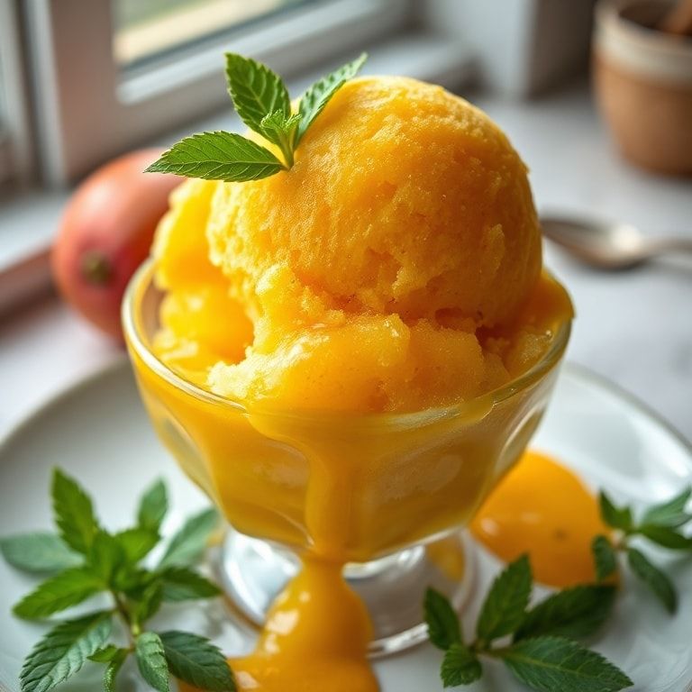 Fresh Mango Sorbet Recipe – 3 Ingredients, No Ice Cream Maker: Quick & Delicious Frozen Treat finished