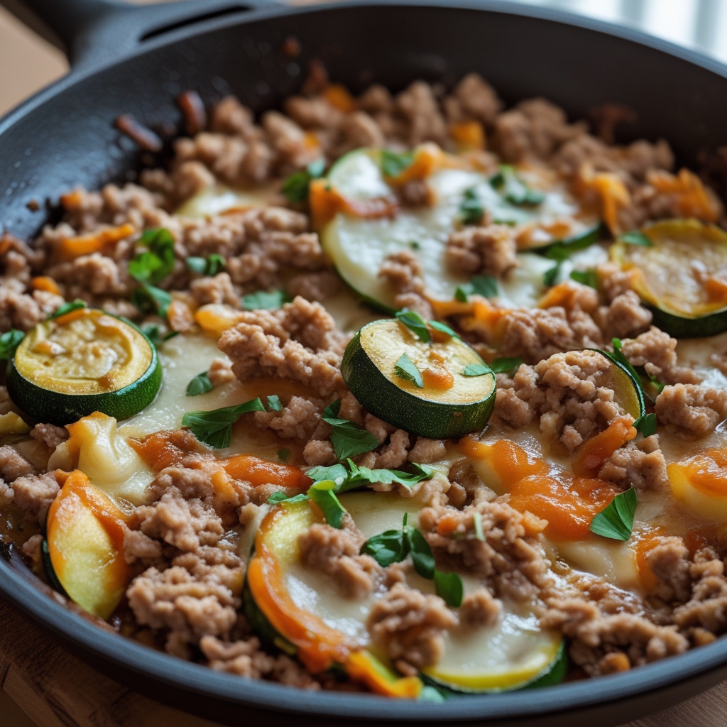 Ground Turkey and Zucchini Skillet - Easy & Quick Healthy Dinner