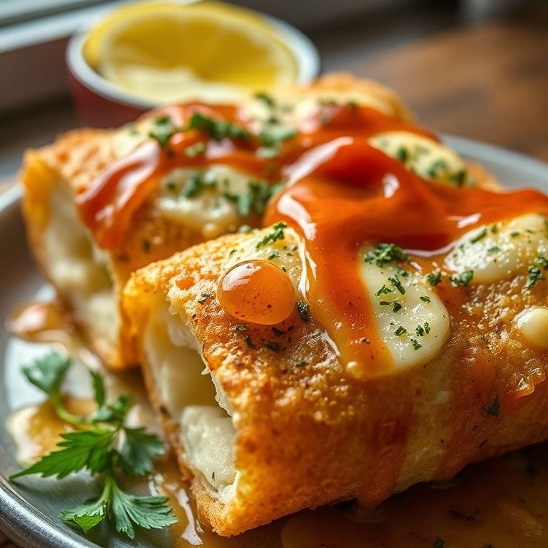 Crispy Oven-Fried Feta Rolls with Spicy Honey Drizzle: Quick & Crispy Appetizer