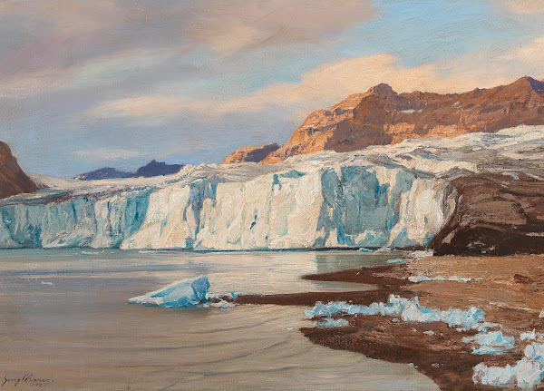 In der Tempelbai vom Postgletscher Spitzbergen 1925