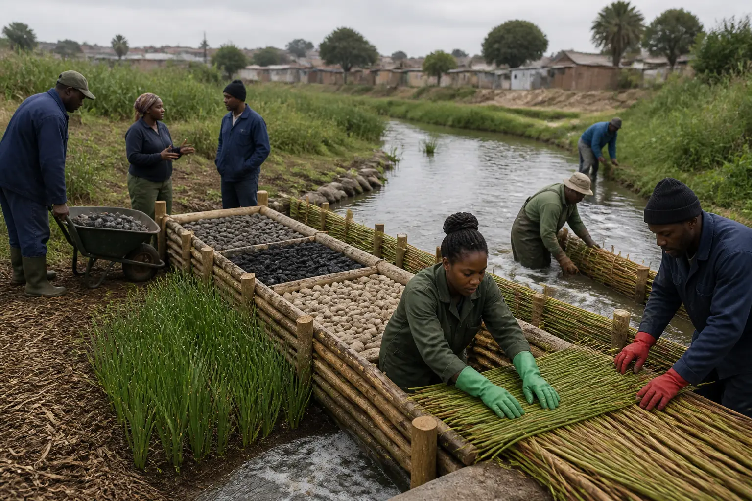 Editorial image for South African town uses natural materials to clean polluted river for irrigation