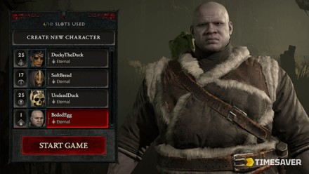 Diablo 4 create new seasonal character screen
