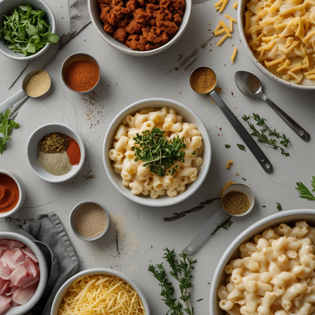 Ingredients for High-Protein Creamy Philly Cheesesteak Mac & Cheese Bliss - Easy Homemade Comfort Food