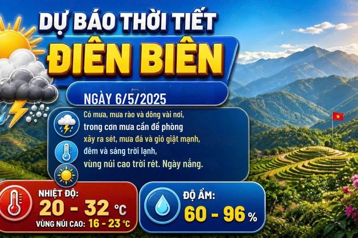 Bản tin Dự báo thời tiết ngày 6/5/2026 - Báo Điện Biên Phủ