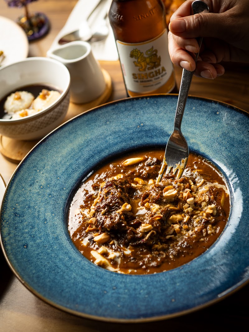 Massaman beef cheek on potato purée