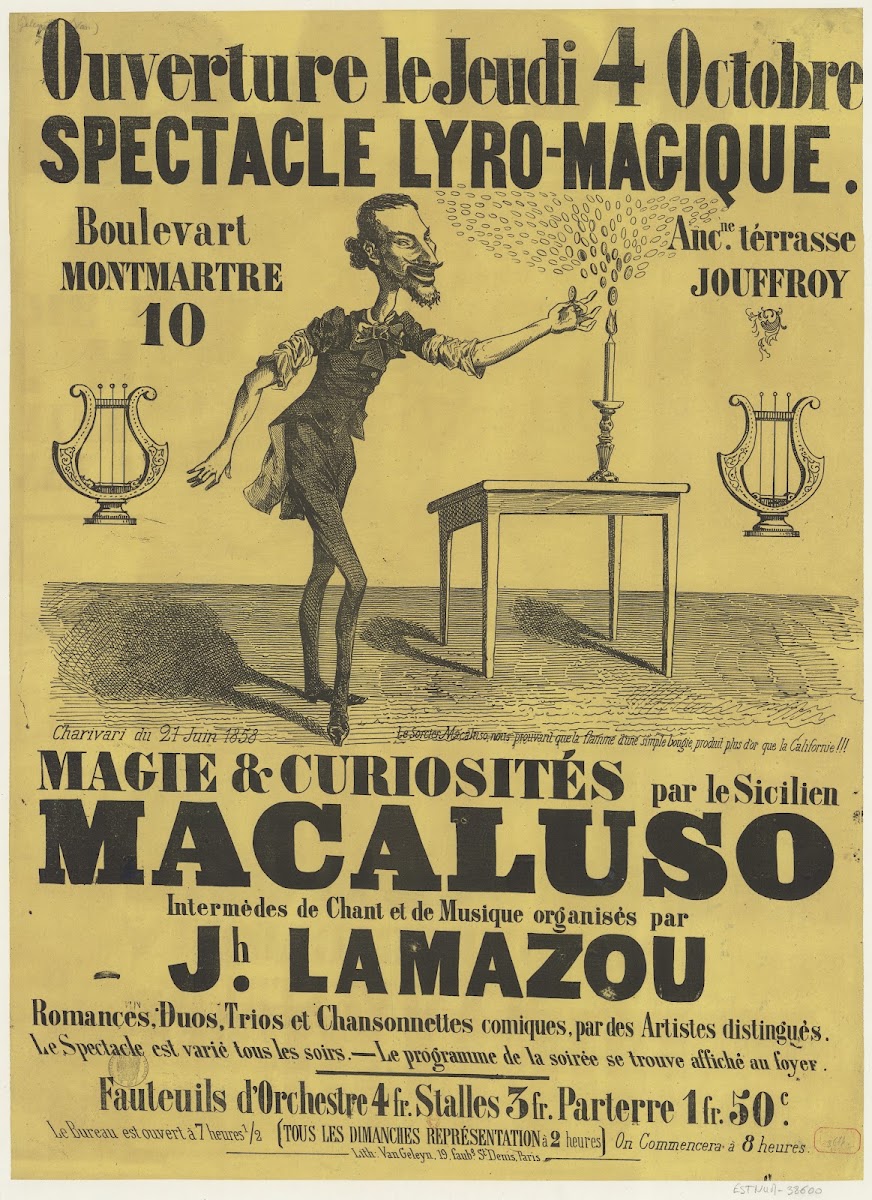 Magie  curiosités par le sicilien Macaluso 1858