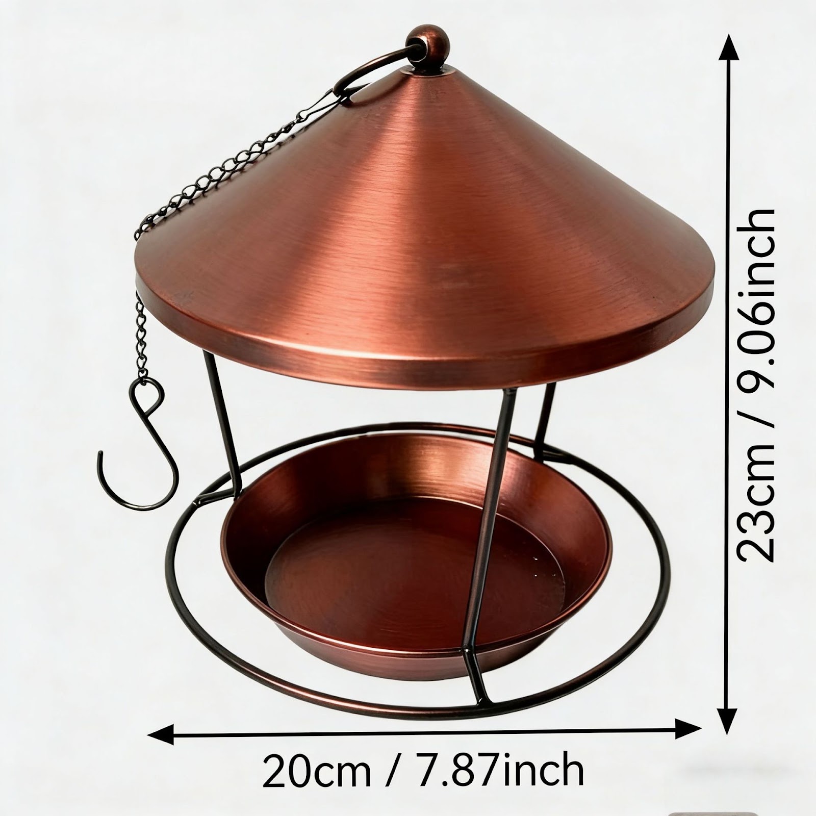 Hängende Vogelfutterstation aus Eisen, Ring-Design