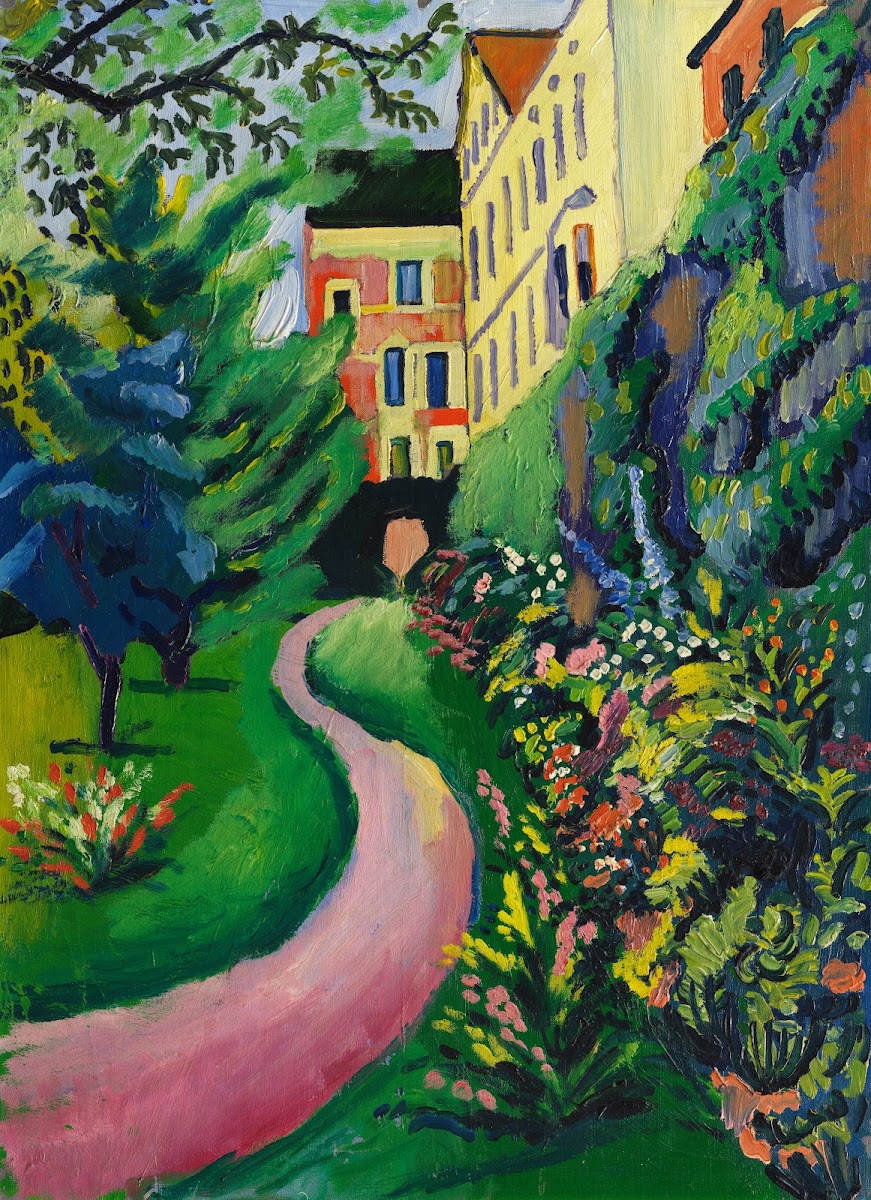 Unser Garten mit blühenden Rabatten 1912