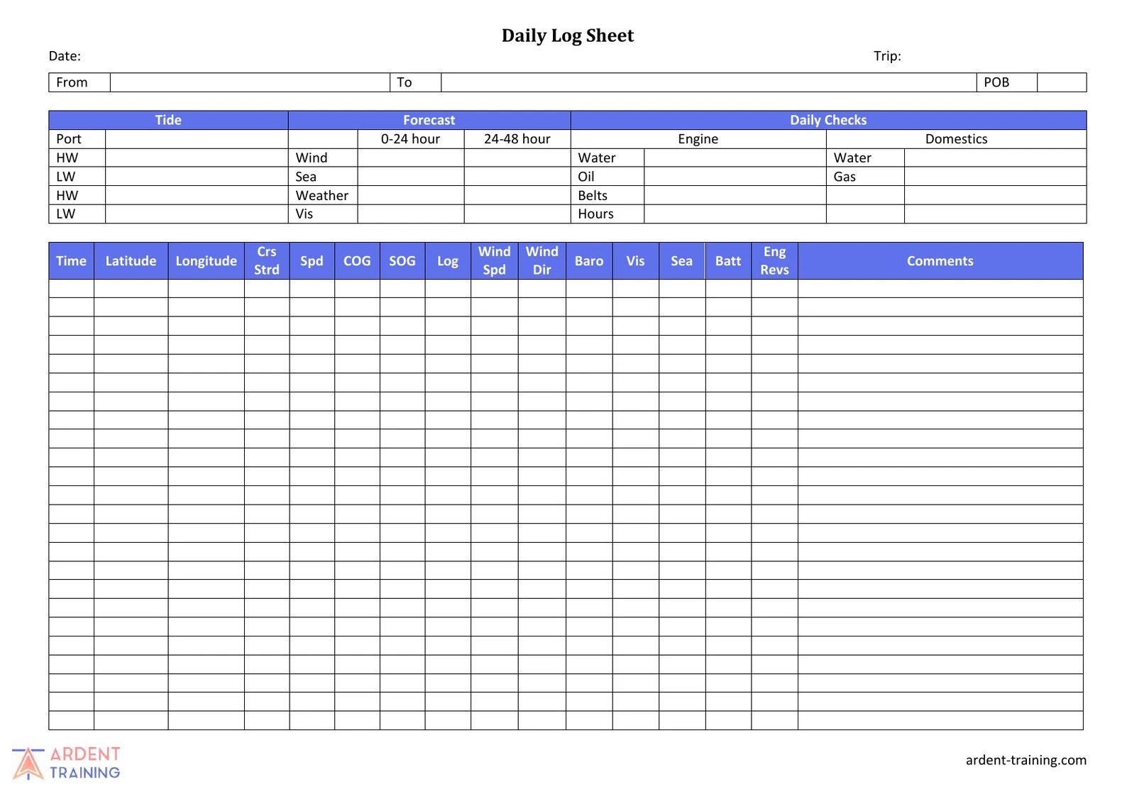 Log Sheet