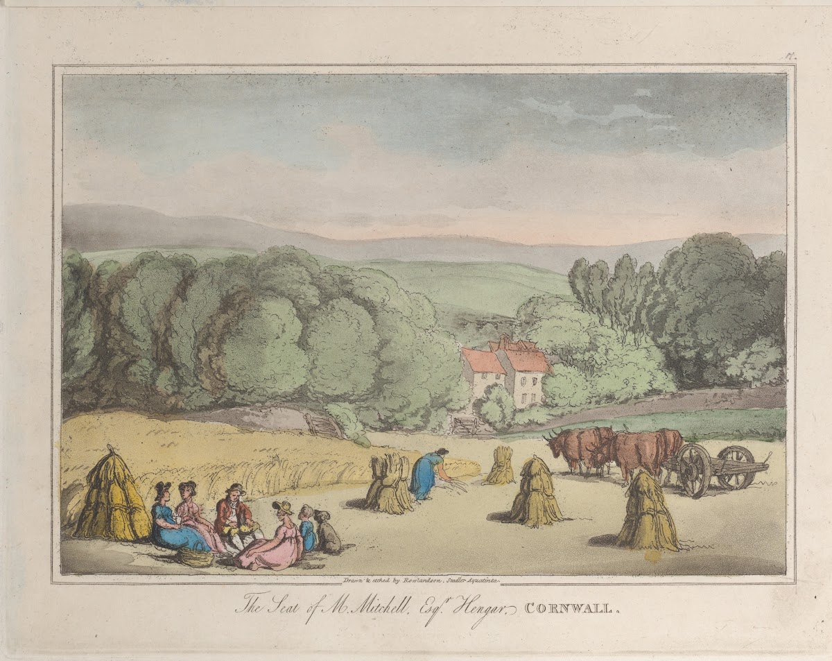 The Seat of M Mitchell Esq Henger Cornwall 1822