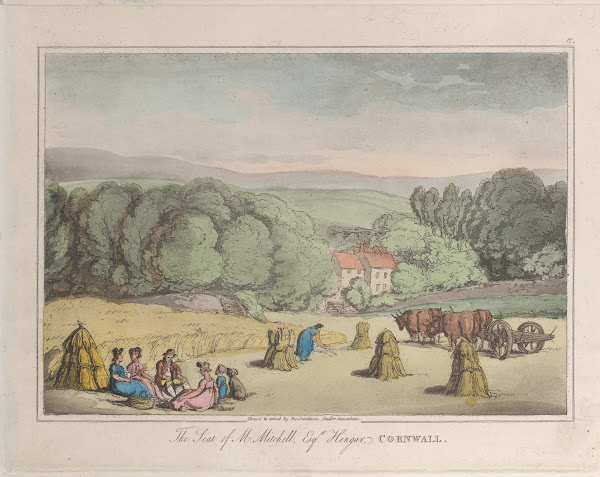 The Seat of M Mitchell Esq Henger Cornwall 1822