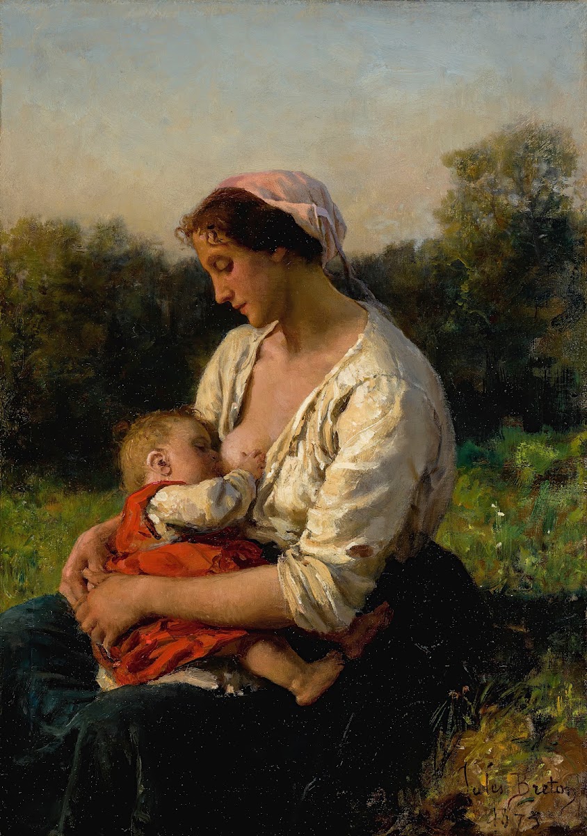 Jeune Mère Allaitant Son Enfant 1873