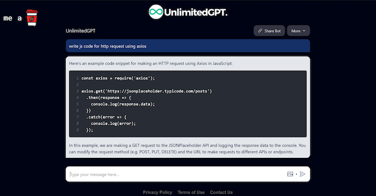 Captura de UnlimitedGPT