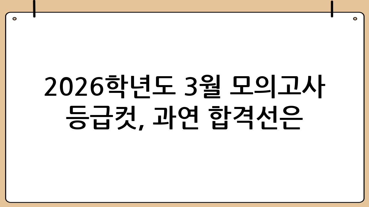 2026학년도 3월 모의고사 등급컷, 과연 합격선은 어디일까?