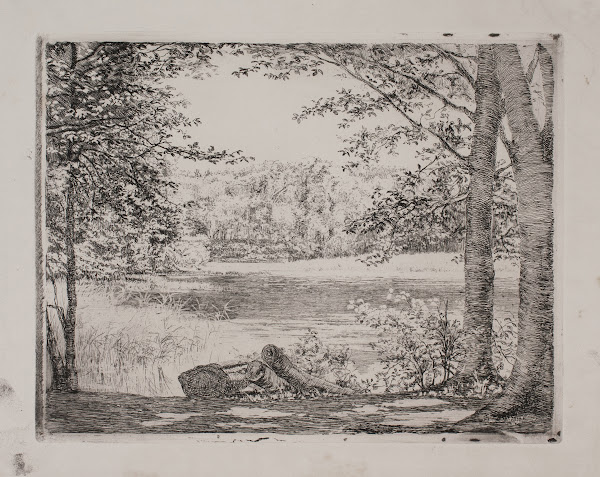 A forest lake near Hellebæk 1887