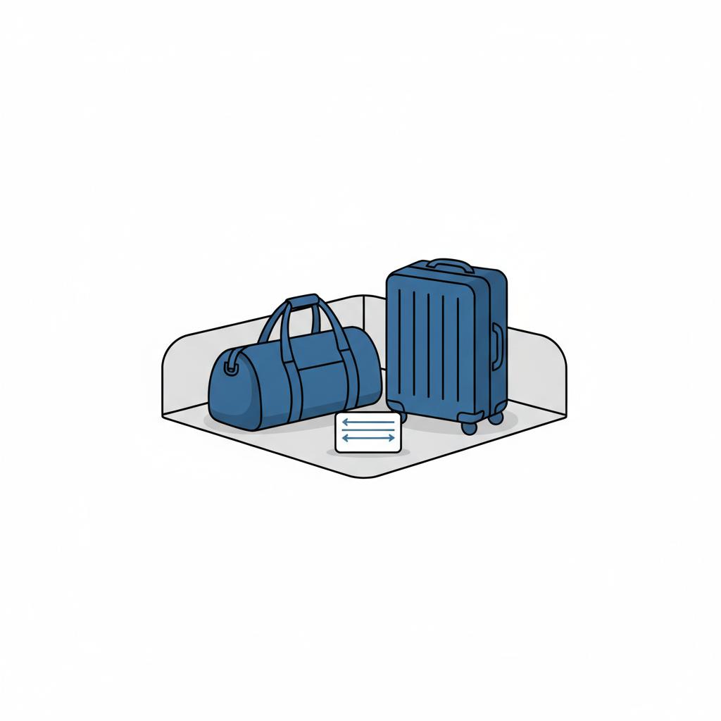 Minimalist 2D vector open trunk view with carry on bags and a measurement card showing trunk dimensions visualized with arrows and tick lines mazda mx5 for sale