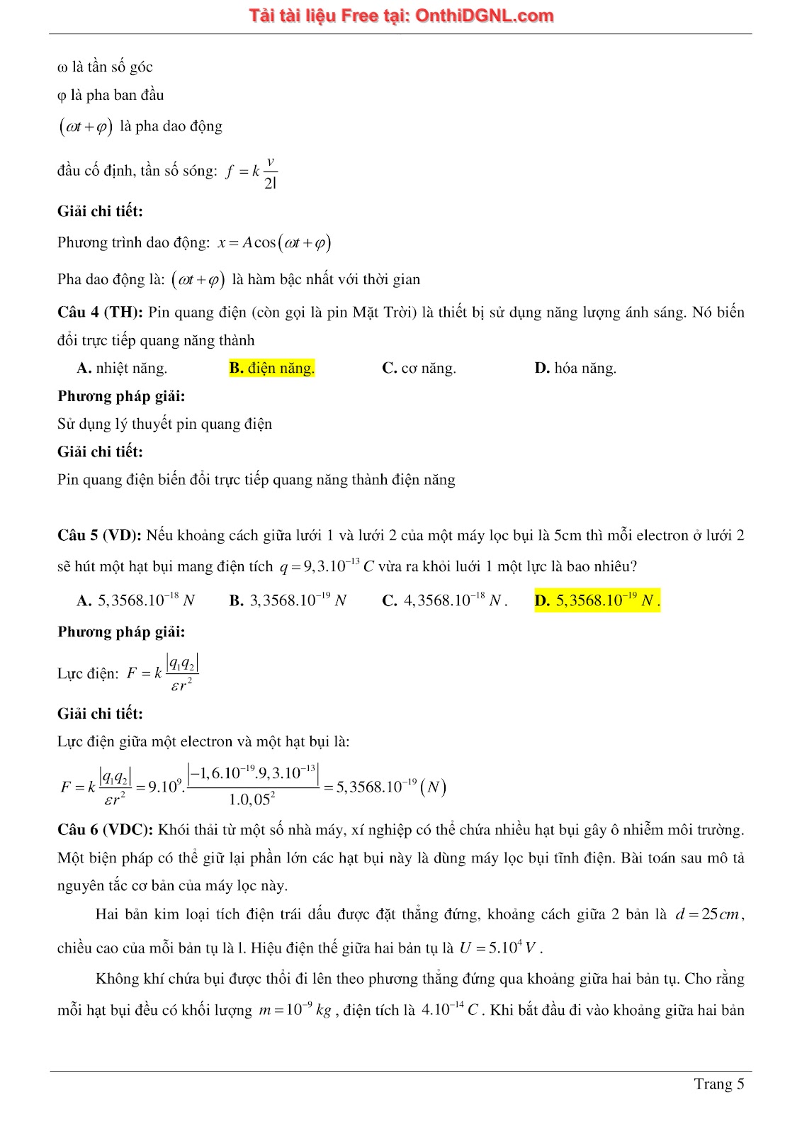 300 bài tập môn Vật Lý - Ôn thi ĐGNL ĐHQG TPHCM Phần 16