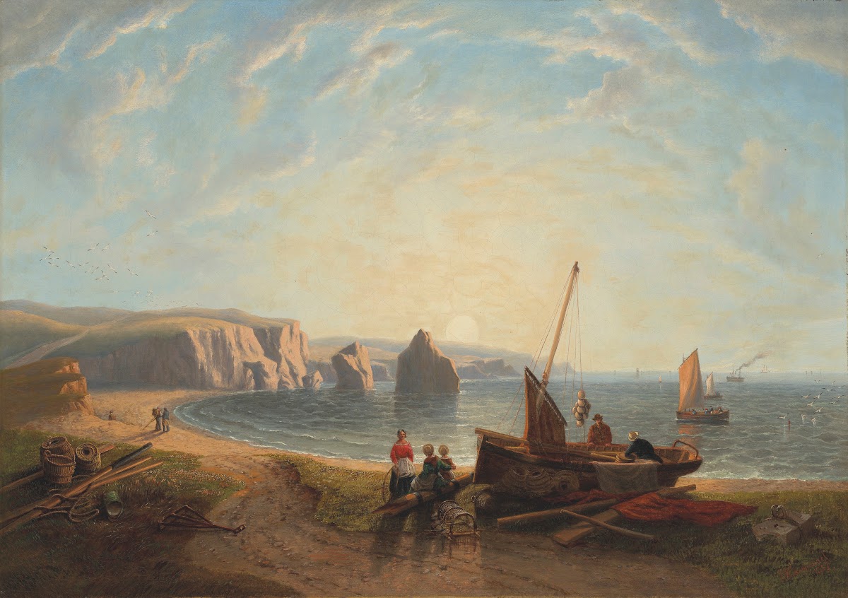 Unloading the catch in Freshwater Bay 1857