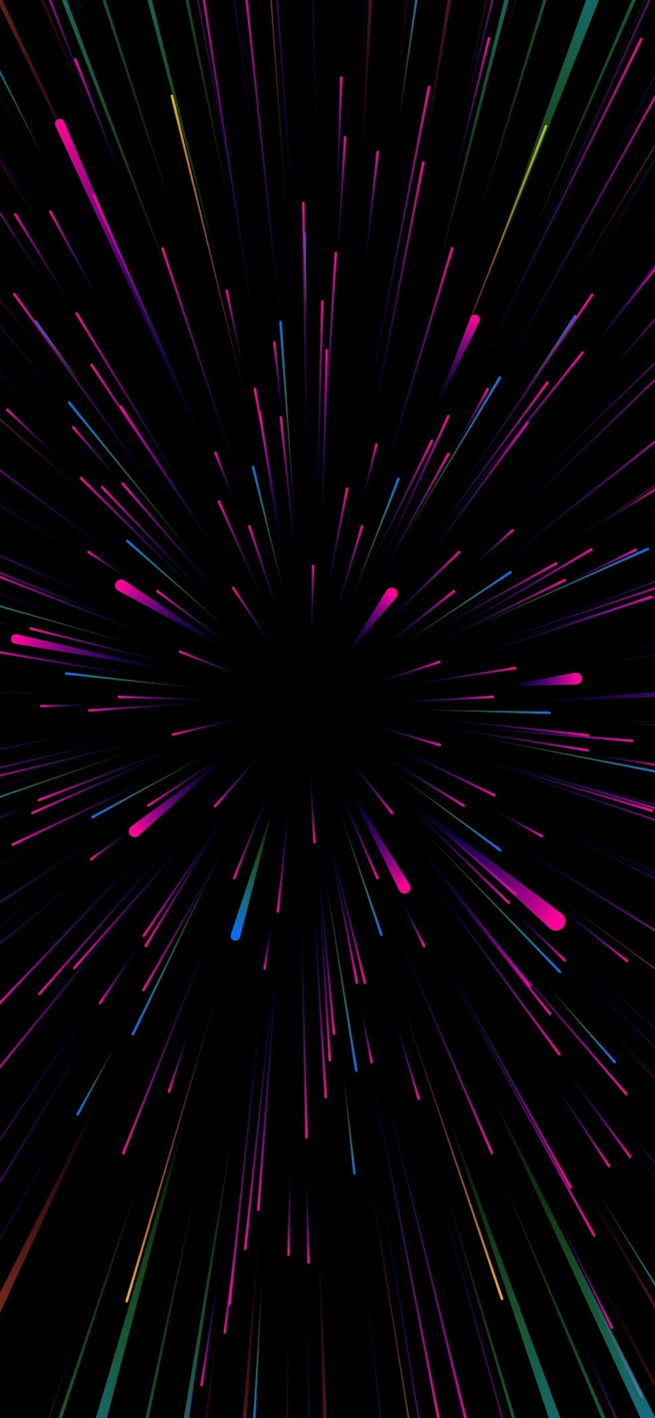 Colorful Warp Speed Light Streaks - Digital Abstract Art Full HD iPhone Wallpaper (1284x2778)