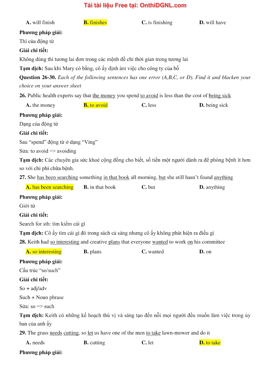 800 bài tập môn Tiếng Anh - Ôn thi ĐGNL ĐHQG TP HCM Phần 37