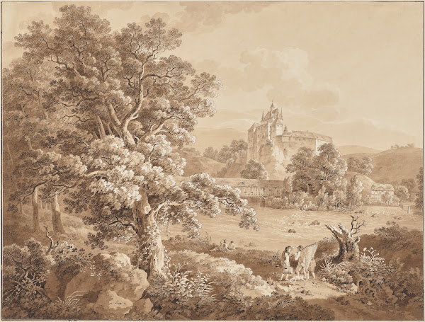 Fishermen on the River Zschopau by Kriebstein Castle Saxony 1785