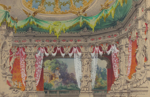 Stage Set Design for a Ballet Don Parasol 1869