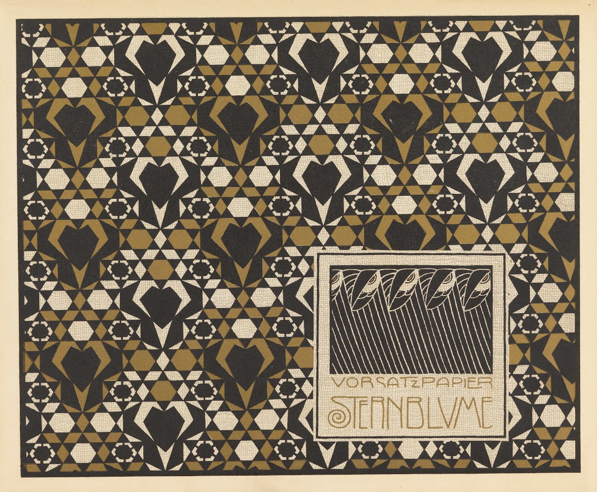Vorsatz Papier Sternblume Star Flower Book End Paper 1901