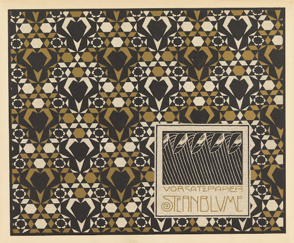 Vorsatz Papier Sternblume Star Flower Book End Paper 1901