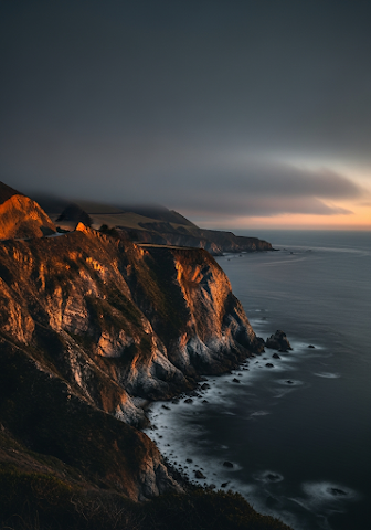 Big Sur Cliffs at Sunset