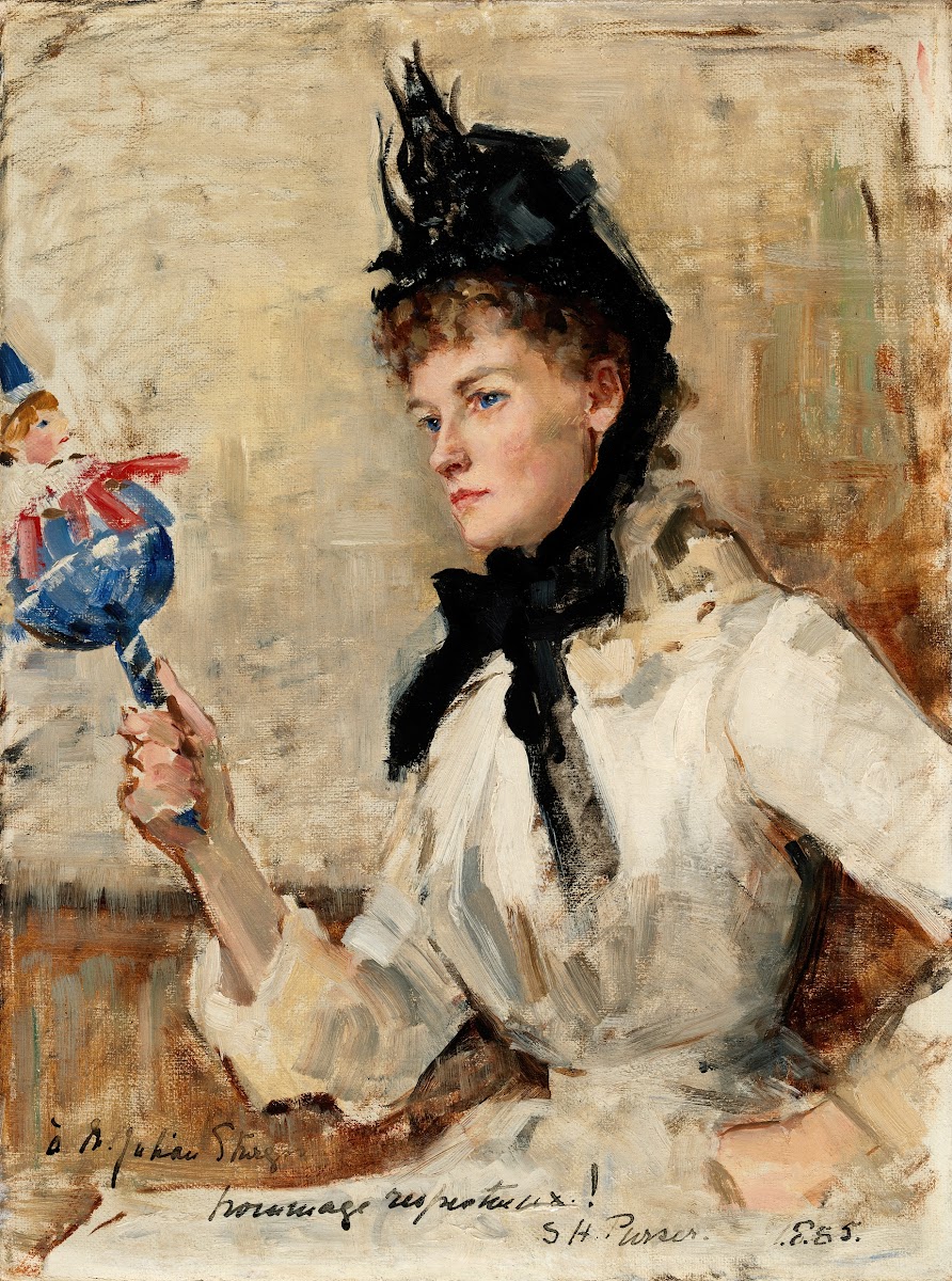 A Lady Holding a Rattle 1885