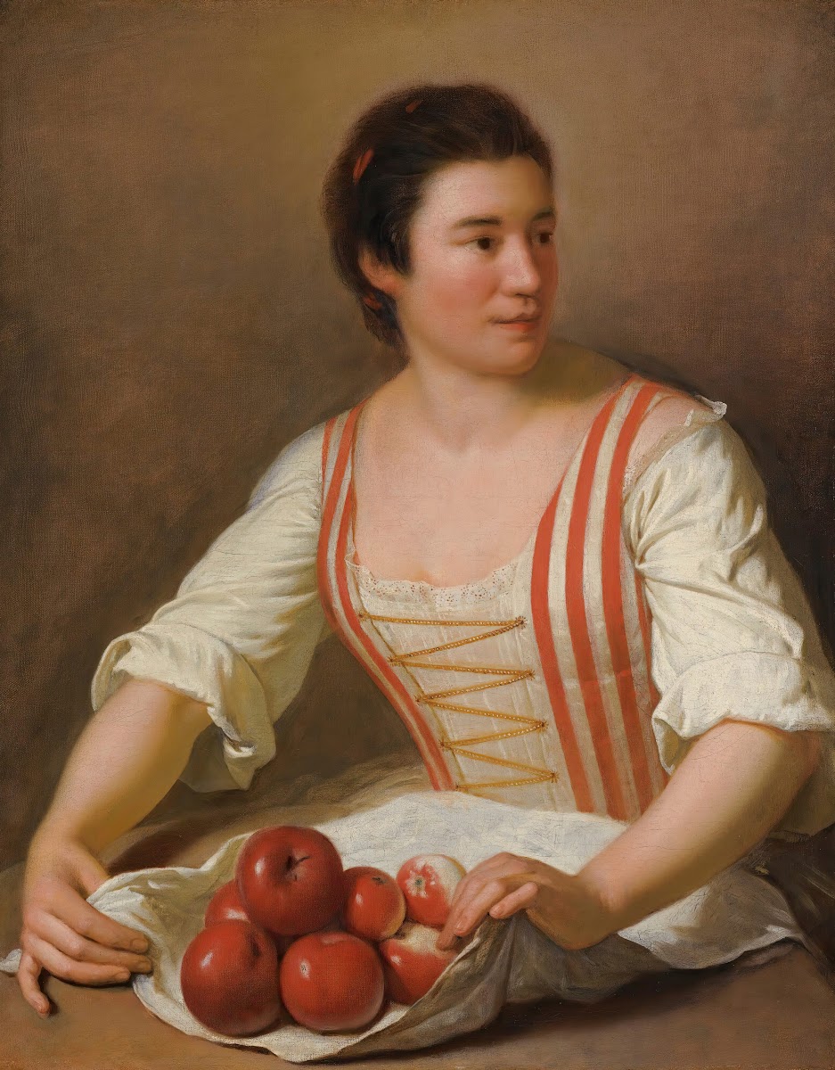 A Woman With A Basket Of Fruit